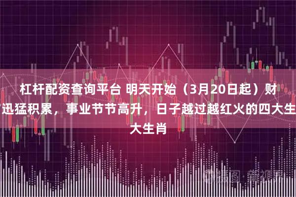 杠杆配资查询平台 明天开始（3月20日起）财富迅猛积累，事业节节高升，日子越过越红火的四大生肖